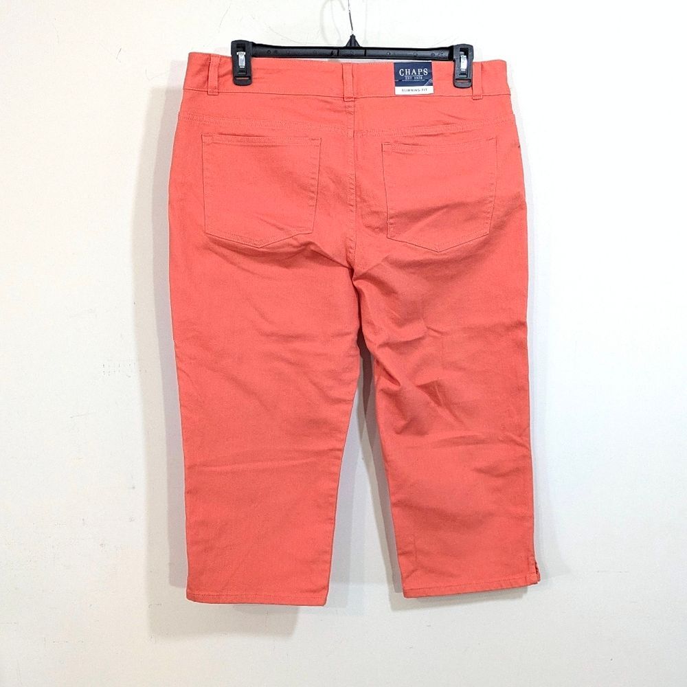 NEW Chaps Slimming Fit Coral Melon Capris / Cropped Jeans / Denim Pants - Picture 5 of 7